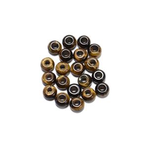 18cts Tigers Eye Smooth Rondelles with 2mm Drill Hole, Approx 6mm (20pcs)