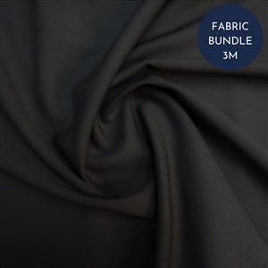 Black Gaberdine Fabric Bundle (3m)