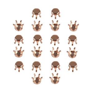 Rose Gold Plated Base Metal 8mm Round Snap Settings, 20pcs