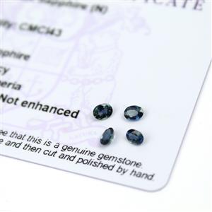 0.65cts Nigerian Sapphire 4x3mm Fancy Pack of 4 (N)