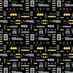 DC Justice League Jr Batman Icons Fabric 0.5m