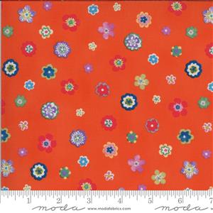 Moda Lulu in Orange Multi Floral Fabric 0.5m