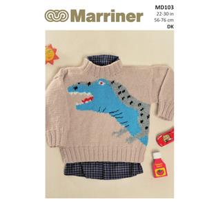 Marriner Dinosaur Kids Jumper Knitting Pattern