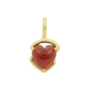 Willow & Tig Collection: Gold Plated 925 Sterling Silver Garnet Heart Charm Approx 8mm (2.99cts Zambian Garnet)