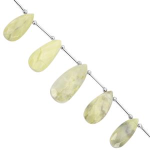 82cts Opal With Calcite Top Side Drill Faceted Pear Approx 23x9 to 31x14mm, 12cm Strand with Spacers