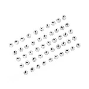 925 Sterling Silver Diamond Cut Spacer Bead Bundle Approx 4mm (50pcs - 5 Designs)