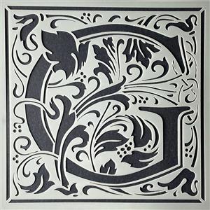 Stencil Up  Cloister Letter - G- William Morris inspired