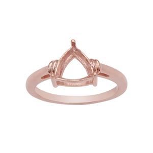 Rose Gold Plated 925 Sterling Silver Triangle Ring Mount (To fit 8mm gemstone)- 1pcs