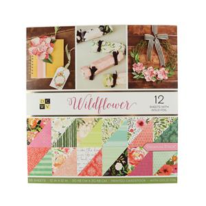 12x12 - Double-Sided - Wildflower - Gold Foil - 36 Sheets
