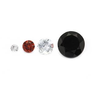 1ct Multi Gemstone Round Brilliant, Approx 2 to 6mm (Set of 4)