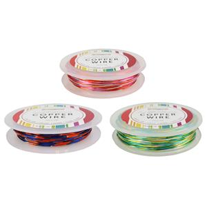 Tri Of Ombre Effect Wire, 10m Per Reel, 0.6mm, 0.8mm & 1mm