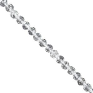 230cts Clear Quartz Faceted Rounds Approx 6mm, 1 metre Strand