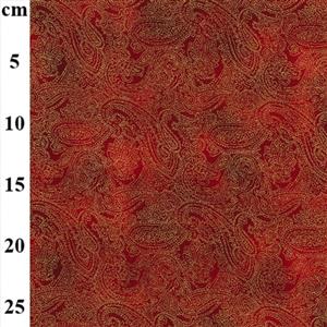 Paisley Metallic Red Fabric 0.5m