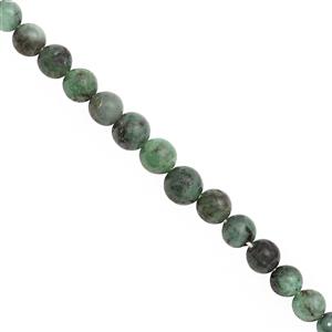 70cts Emerald Graduated Plain Round Approx 4 to 6mm, 39cm Strand