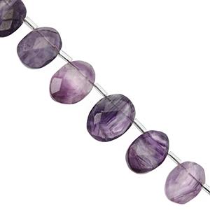 105cts Blue John Fluorite Faceted Oval Corner Drill Approx 9x7 to 15x11mm, 21cm Strand With Spacers