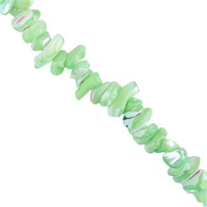 Green Mother of Pearl Medium Nuggets Approx 8-10mm, 39cm Strand 