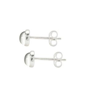 925 Sterling Silver Stud Earring with White Topaz, Approx 5x15mm (Pair of 1)