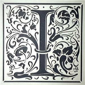 Stencil Up  Cloister Letter - I- William Morris inspired