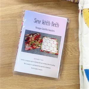 Sew with Beth Hexagon Sashiko Coasters Kit Set of 4: Fabric & Instructions