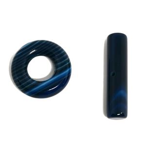 16cts Blue Stripe Agate Toggle Clasp, Approx. 18mm & 25mm