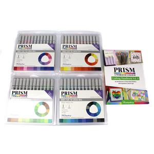 Prism Brush Markers Original Collection PLUS Handbook, contains 48 Dual-tip Brush Pens in all the shades and Prism Crafting Handbook 6! 
