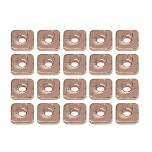 Rose Gold Plated Base Metal Rounded Flat Squares, Approx. 6x1mm (20pk)
