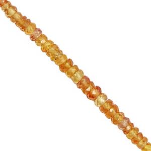 16cts Padparadscha Sapphire Faceted Rondelles Approx 1 to 3mm, 20cm Strand