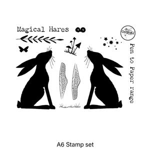 Janie's Originals - Magical Hares - A6 Stamp Set - 9 Stamps