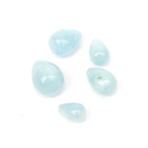 41cts Aquamarine Drops Approx from 10x7 to 16x12mm (Set of 5Pcs)