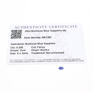 0.2cts Burmese Blue Sapphire 5x3mm Oval  (N)
