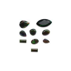 4cts Ethiopian Black Opal Faceted Cabochons