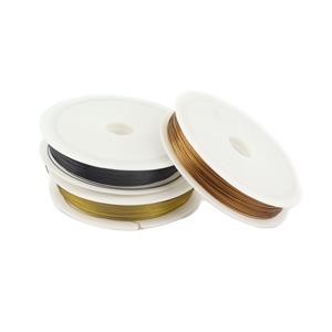 Tiger Tail, Set of 3, Gold, Black and Bronze, 0.38mm Wire, 50m per Colour