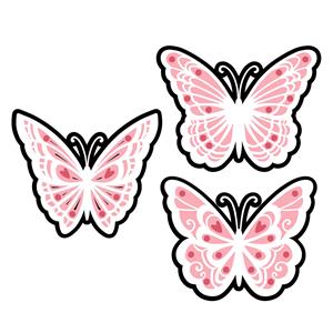 The Crafty Witches Paper Piece Butterfly Trio SVG Cutting Files, Digital Download 