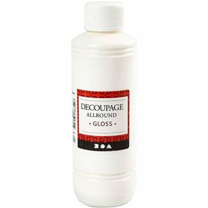 Decoupage lacquer, glossy, 250 ml/ 1 bottle