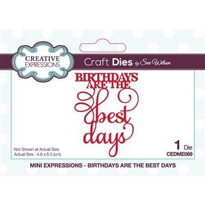 Creative Expressions Sue Wilson Mini Expressions Birthdays Are The Best Days Craft Die