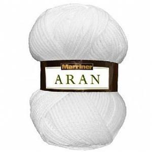 Marriner White Aran Yarn 100g
