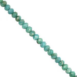 32cts Amazonite Faceted Rondelle Approx 4x2.5 to 4.5x3mm, 28cm Strand