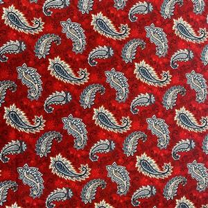 Le Poulet in Red Paisley Leaf Fabric 0.5m