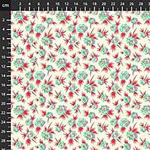 True Kisses Ditsy Floral on Red Fabric 0.5m
