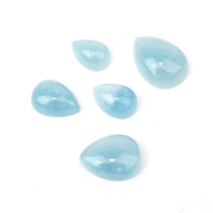 32cts Aquamarine Pear Cabochons Approx from 8x12 to 13x18mm (Set of 5Pcs)