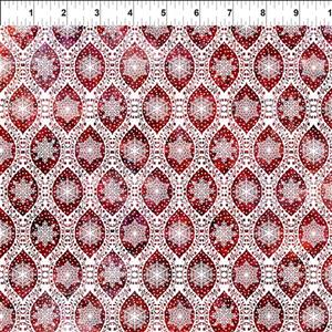 Jason Yenter Natures Winter Collection Snowflake Lace Cardinal Fabric 0.5m
