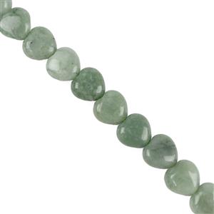 130cts Type A Jadeite Plain Hearts, Approx. 10mm 30cm Strands