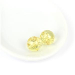 Baltic Lemon Amber Fully Drilled Beads, 10mm (2pcs) 