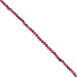 12cts Natural African Ruby Faceted Rounds, Approx 2mm, 38cm strand