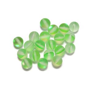 Mint Frosted Synthetic Opal Rounds, Approx 6mm, 20pcs