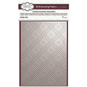 Creative Expressions Interlocking Squares 5 in x 7 in 3D Embossing Folder