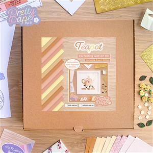Tea Pot Wall Art Craft Kit - Camomile Cream | Intermediate Iris Folding Kit 
