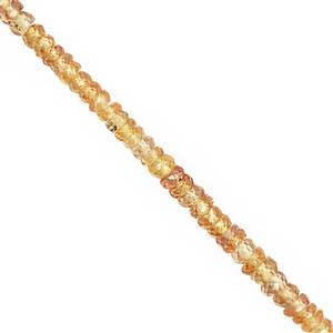 12cts Saffron Sapphire Graduated Faceted Rondelle Approx 1.5x1 to 3x1mm, 14cm Strand