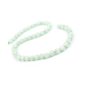 175cts Green Angelite Plain Round Approx 8mm, 38cm Strand