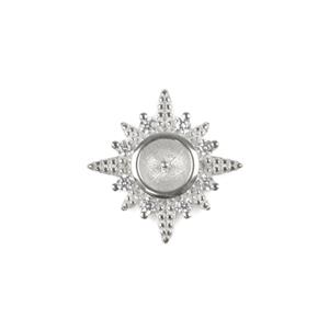 Star Shaped 925 Sterling Silver Bezel Cup to fit 4mm Round Cabochon